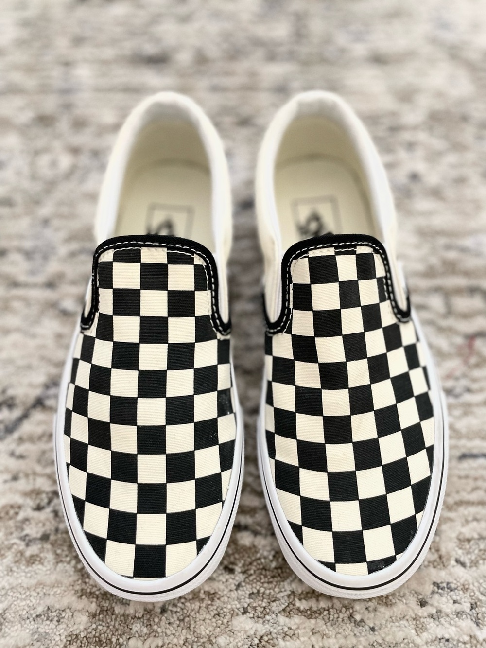 Vans Classic Slip On Sneakers Checkered Black & White Size 6 Womens